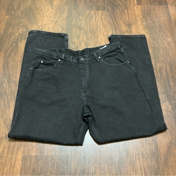 WRANGLER JEANS relaxed fit black denim size 38/32 vintage cowboys EUC - Picture 7 of 10